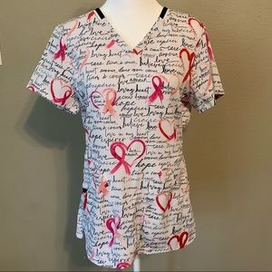 Elle Breast Cancer Scrub Top - Size XS